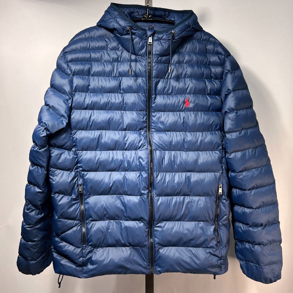 POLO RALPH LAUREN Colden Hooded Packable Hooded Jacket Navy Blue Men's L - Picture 2 of 7